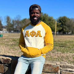 Alpha Neutral/Gold Chenille Pocket Crewneck