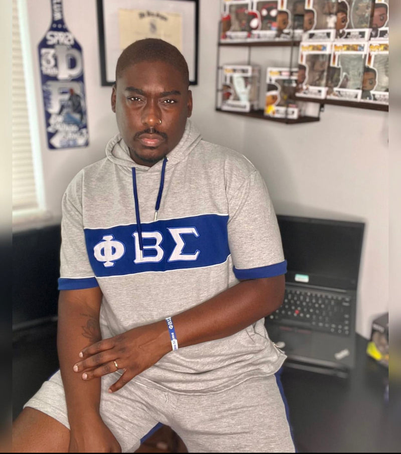 Grey Phi Beta Sigma SS Hoodie