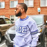 Phi Beta Sigma White Letter Chenille Crewneck