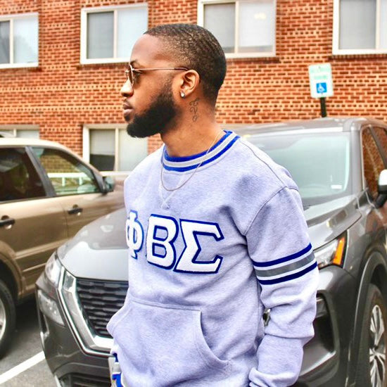 Phi Beta Sigma White Letter Chenille Crewneck