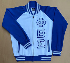 PBS White Varsity Fleece Jacket