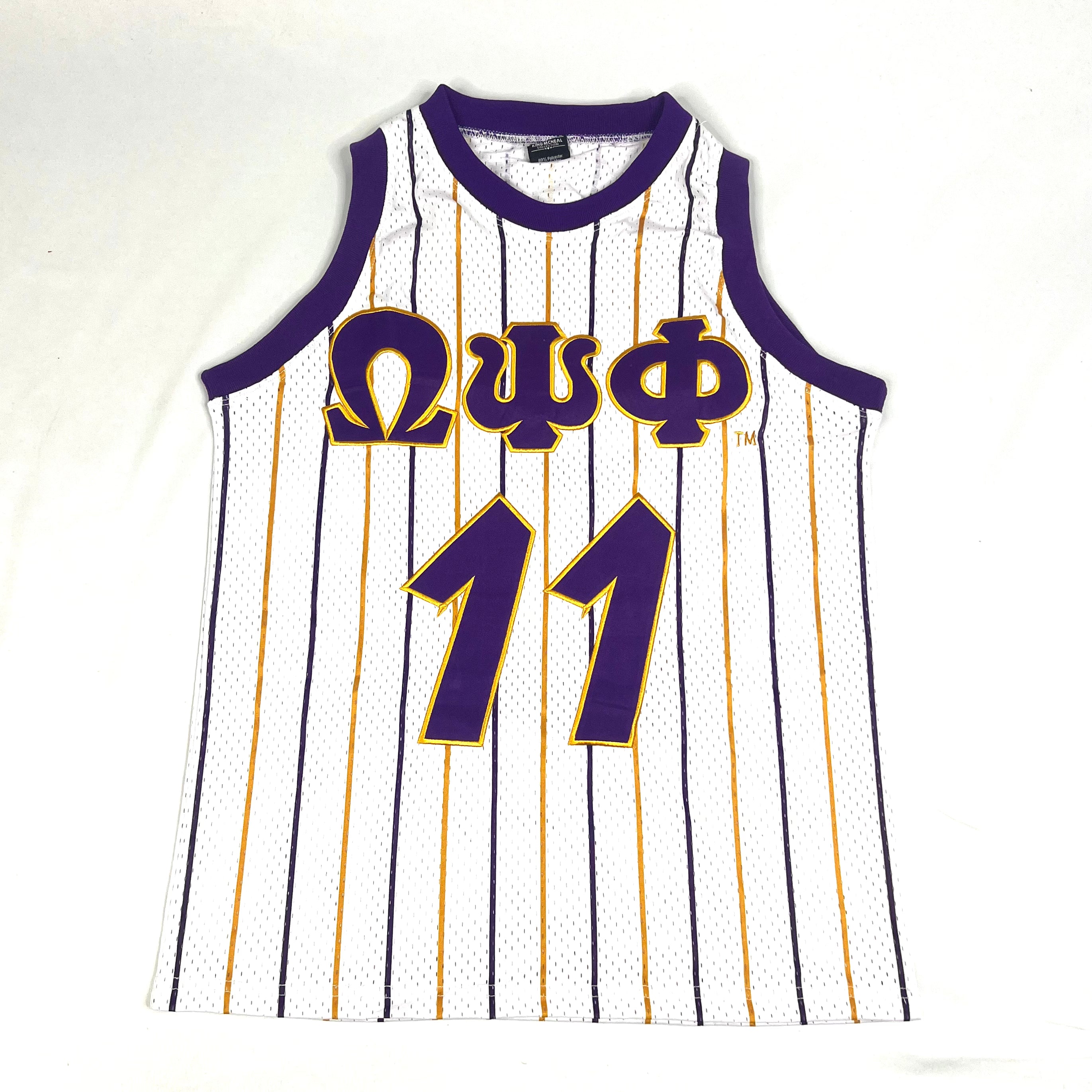 Omega White Pinstripe Basketball Jersey