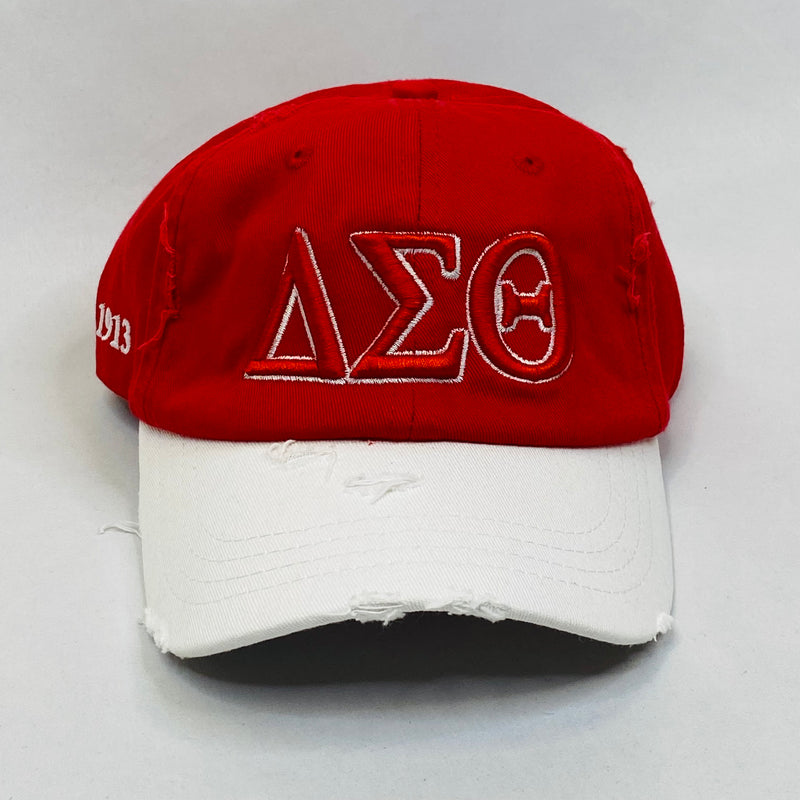 “ΔΣΘ” Delta Sigma Theta Red & White Hat