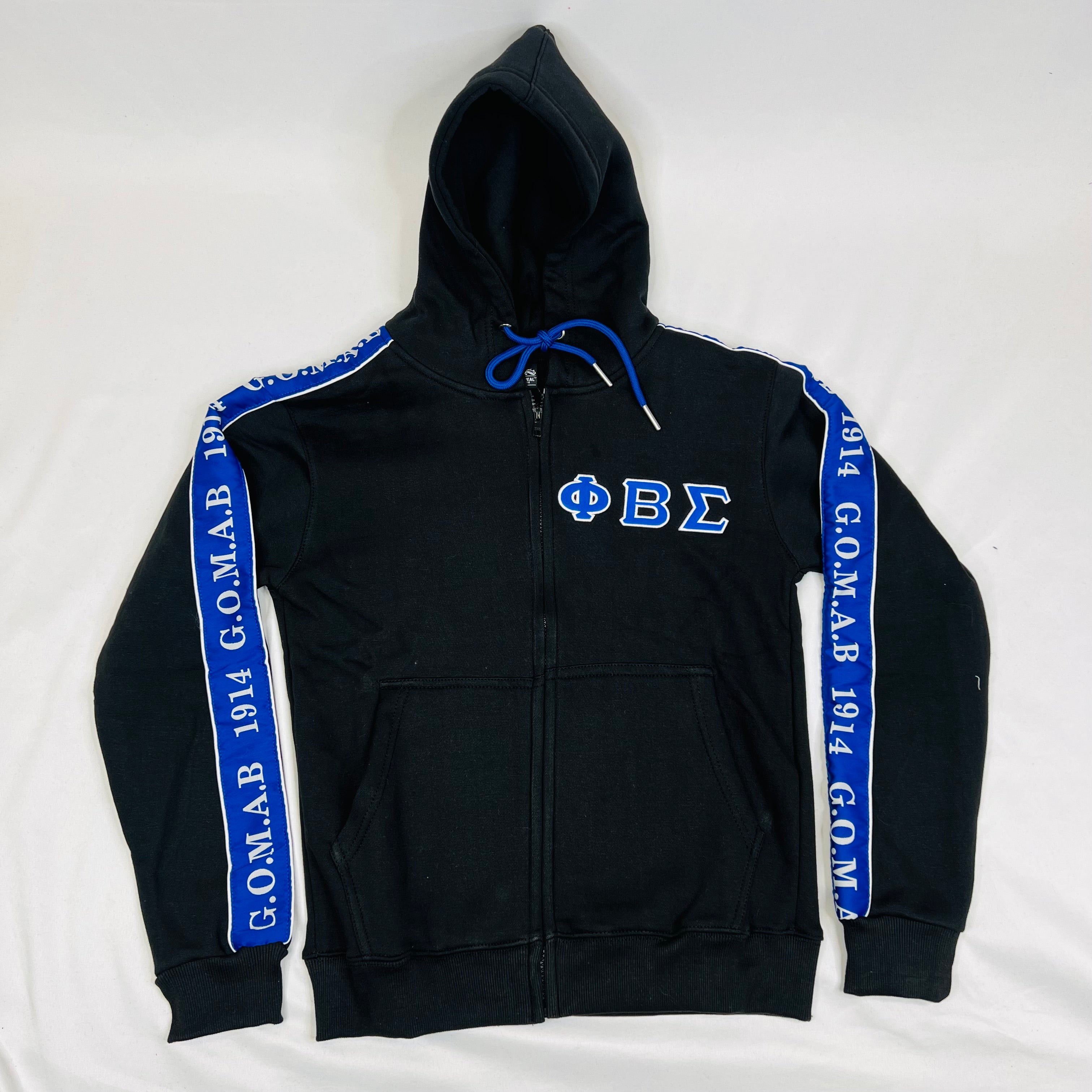 Black Phi Beta Sigma Tapered Sweatsuit Jacket