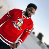 Kappa Red Crest Stripe Chenille Crewneck