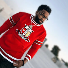 Kappa Red Crest Stripe Chenille Crewneck