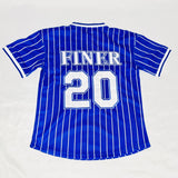 Zeta Phi Beta Blue Pinstripe Baseball Jersey