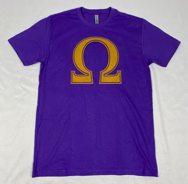 Omega Premium Purple Chenille Letter T-shirt
