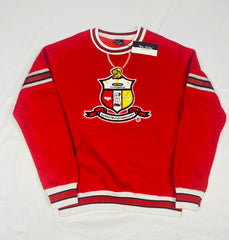 Kappa Red Crest Stripe Chenille Crewneck