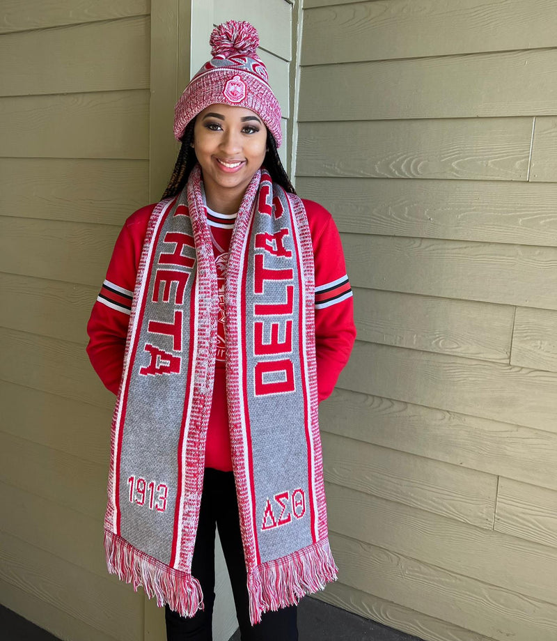Delta Grey Scarf And Hat Set