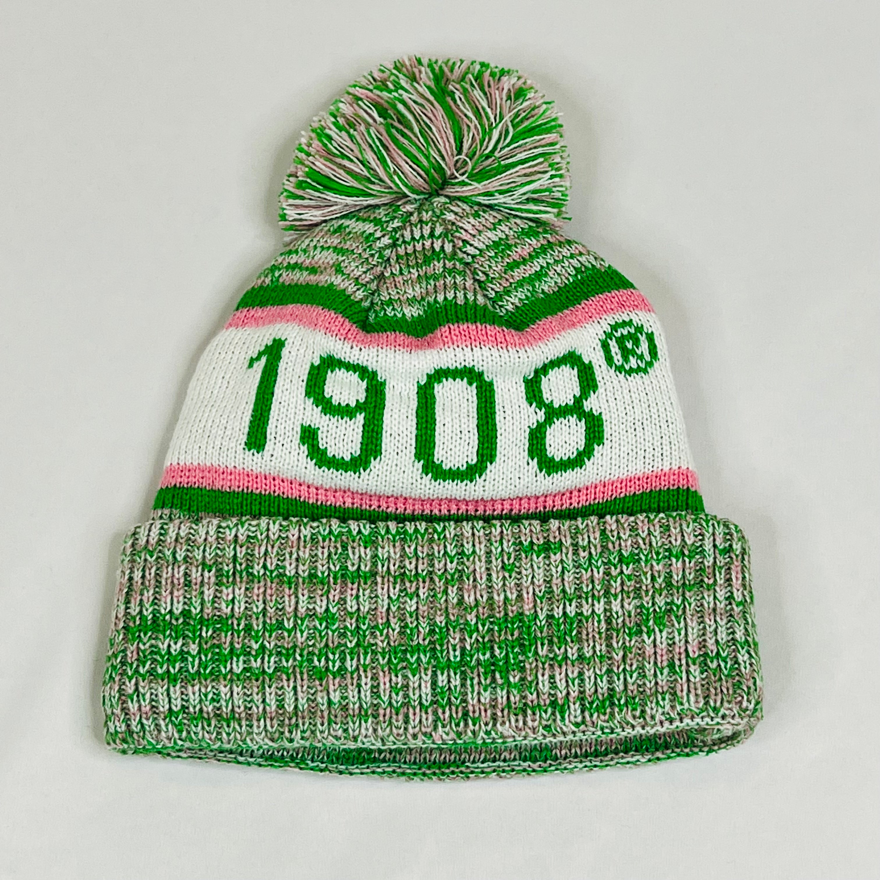 AKA White Beanie Hat with Pom