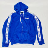 Blue Phi Beta Sigma Tapered Sweatsuit Jacket