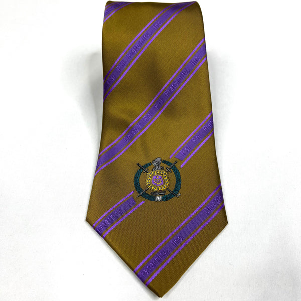 Purple and Old Gold Omega Monogram Tie