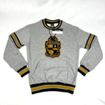 Alpha Grey Crest Chenille Crewneck