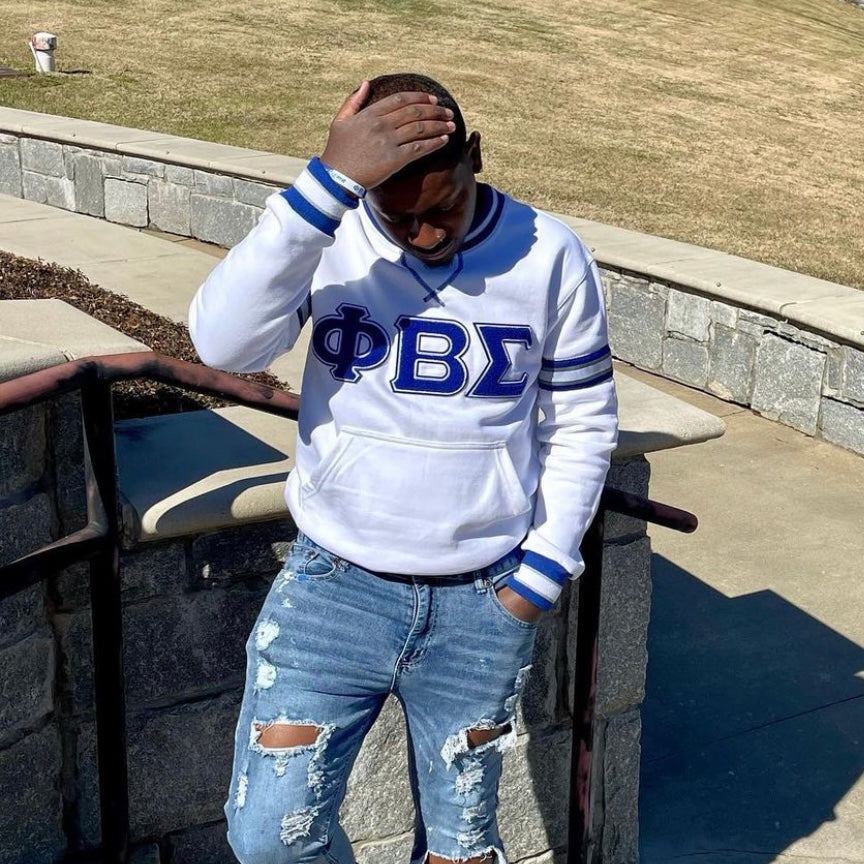 Phi Beta Sigma White Chenille Crewneck