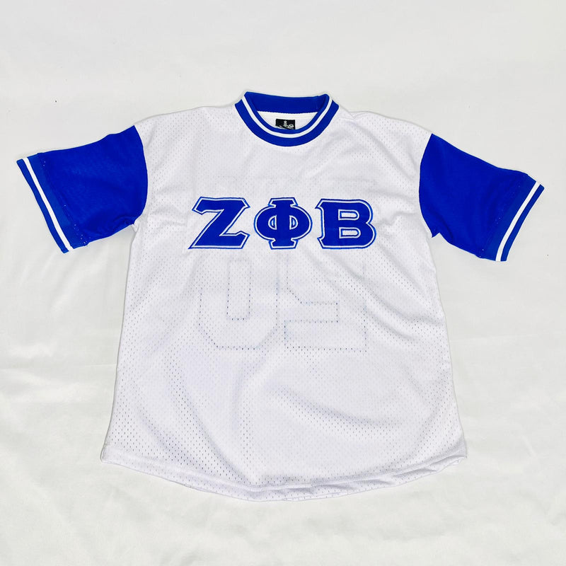 Zeta Phi Beta Blue White Baseball Jersey