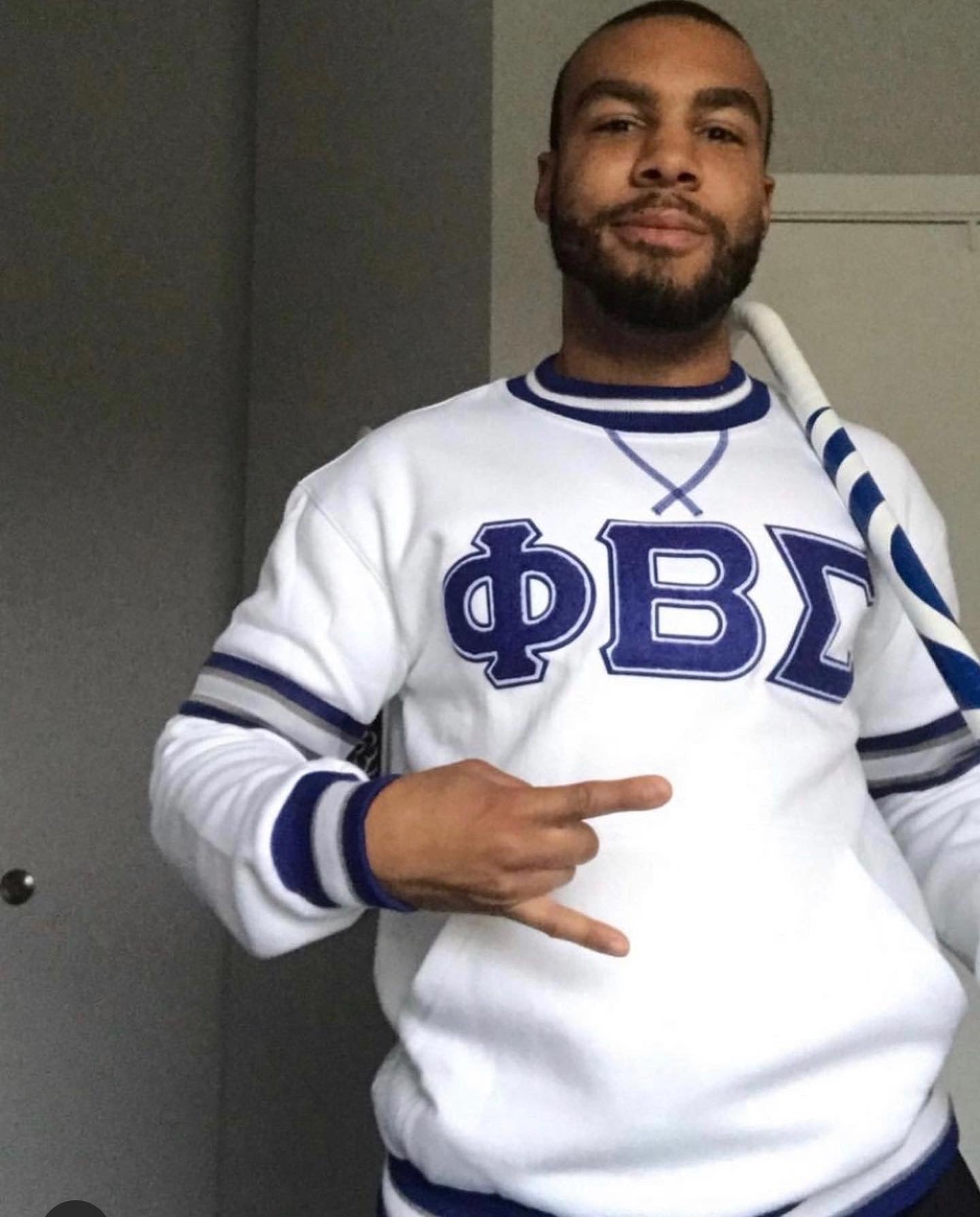 Phi Beta Sigma White Chenille Crewneck