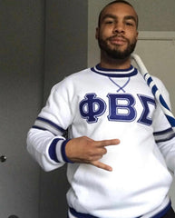 Phi Beta Sigma White Chenille Crewneck