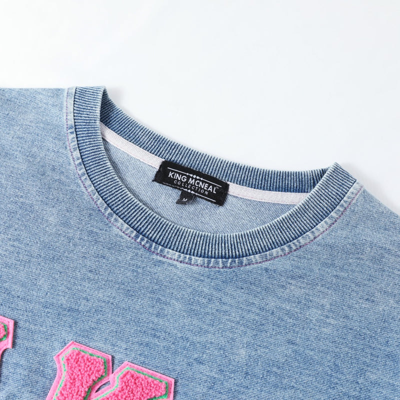 AKA Denim Chenille Crewneck (Unisex Size)