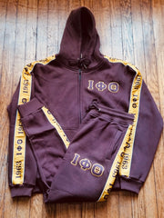 Iota Brown Tapered Sweatsuit Jacket