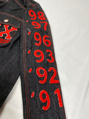 Custom Goat Black Denim Bomber Jacket