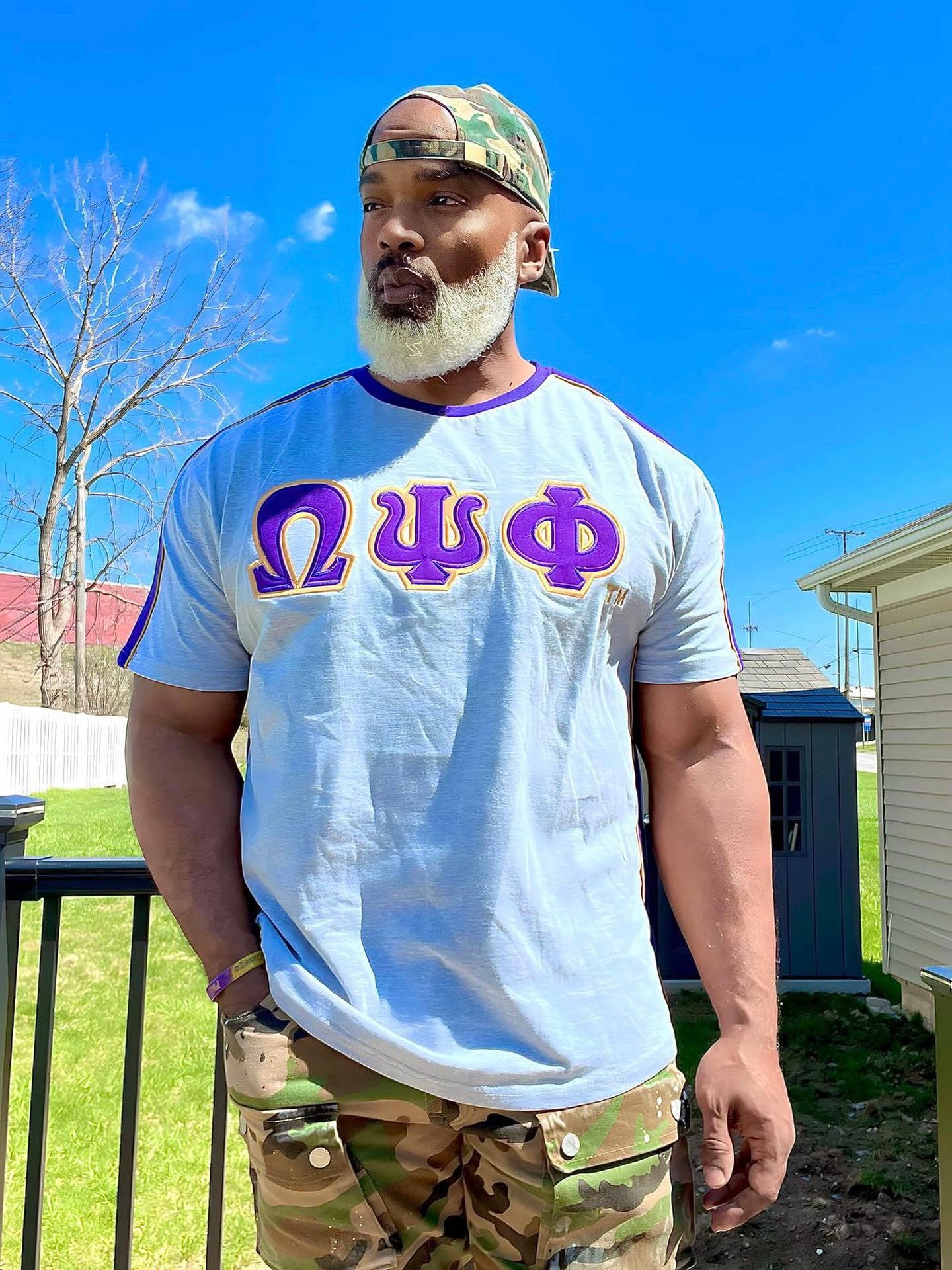 Omega Psi Phi Letter Grey Premium Shirt