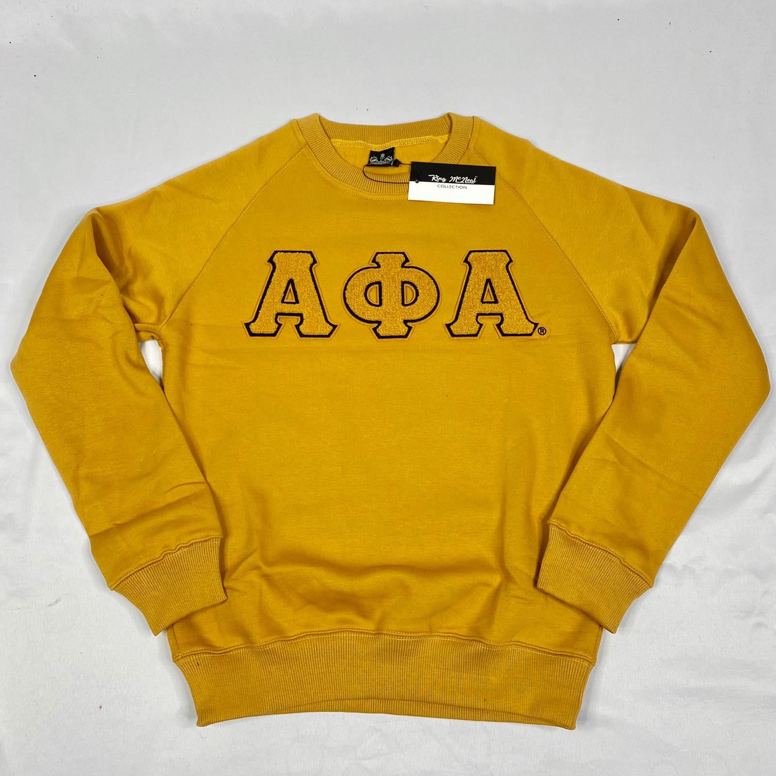 Alpha Gold Letter Chenille Crewneck