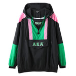 AKA Black Half Zip Windbreaker Jacket Read Description