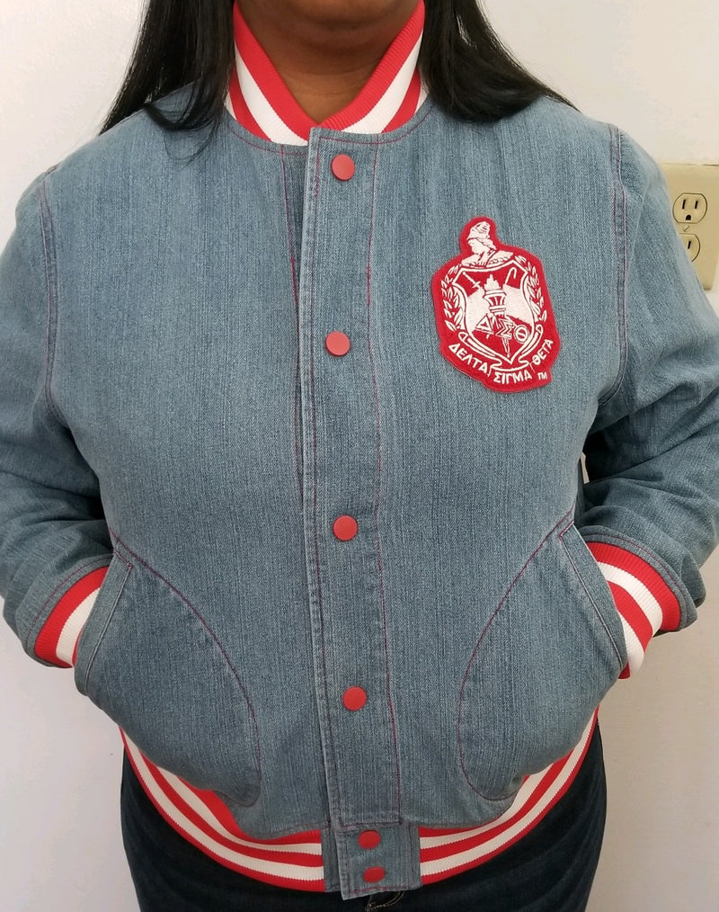 Delta Denim Bomber Jacket Read Description