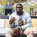 Alpha Grey Crest Chenille Crewneck