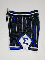 Sigma Pinstripe Heavy Mesh Basketball Shorts