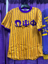 Omega Gold Pinstripe Baseball Jersey