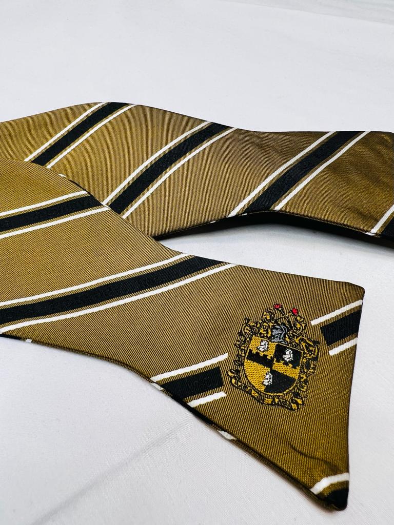 Black and Old Gold Alpha Monogram BowTie