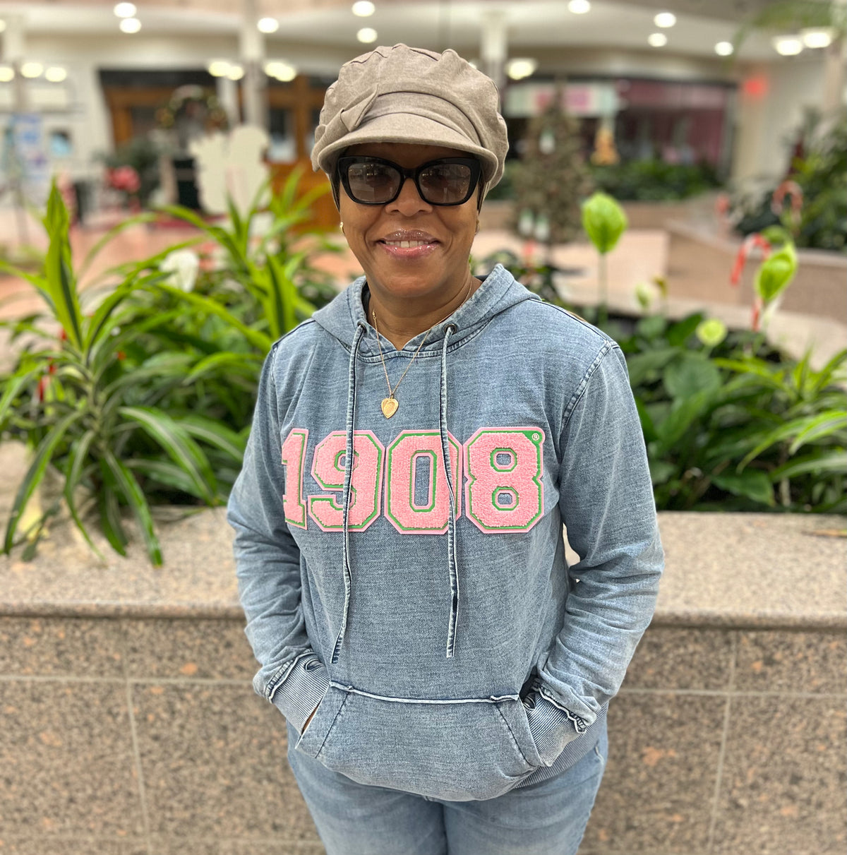 AKA 1908 Chenille Denim Hoodie – The King McNeal Collection AKA 1908 Chenille Denim Hoodie – The King McNeal Collection