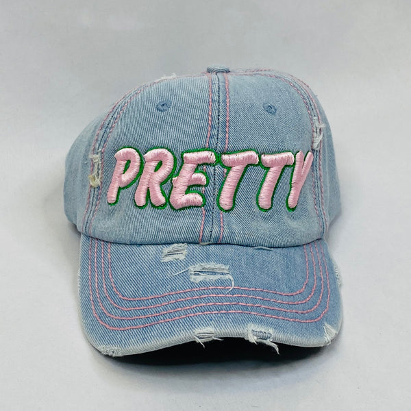 “PRETTY GIRL” Light Denim Hat