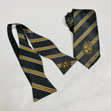 Black and Old Gold Alpha Monogram BowTie