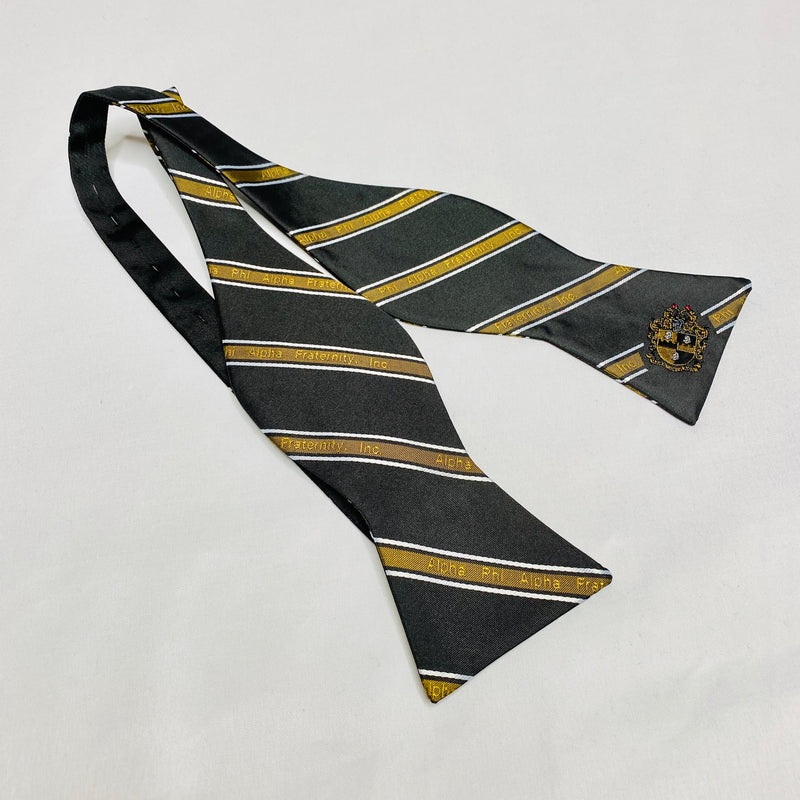 Black and Old Gold Alpha Monogram BowTie
