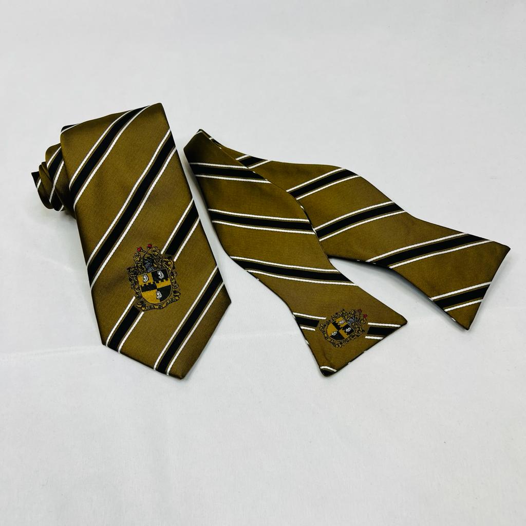 Black and Old Gold Alpha Monogram BowTie