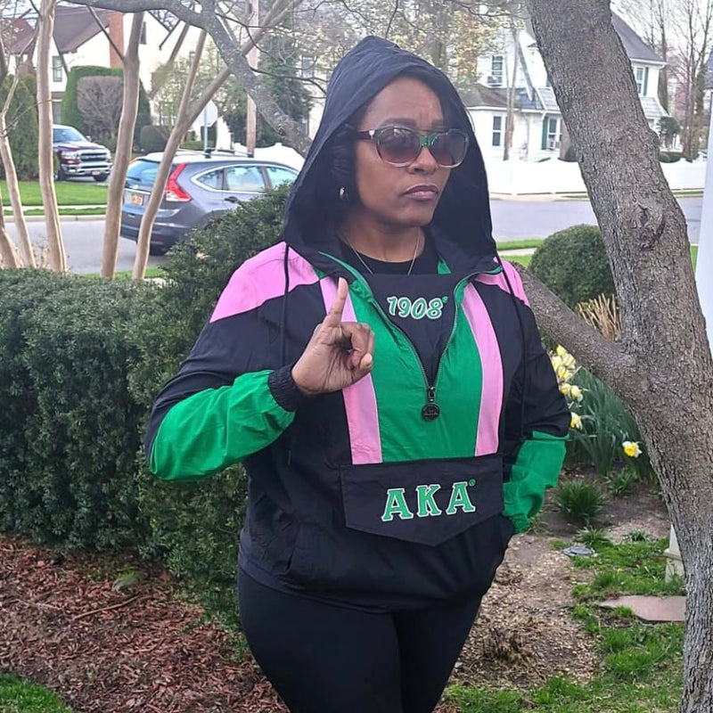 AKA Black Half Zip Windbreaker Jacket Read Description