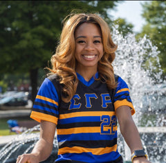 Sigma Gamma Rho Black Striped Baseball Jersey