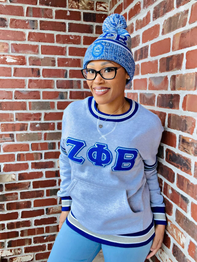 Zeta Phi Beta Grey Chenille Crewneck