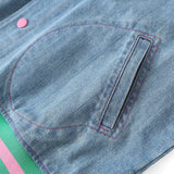 AKA Blue Denim Bomber Jacket Read Description