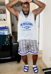 Sigma Grey Pinstripe Heavy Mesh Basketball Shorts