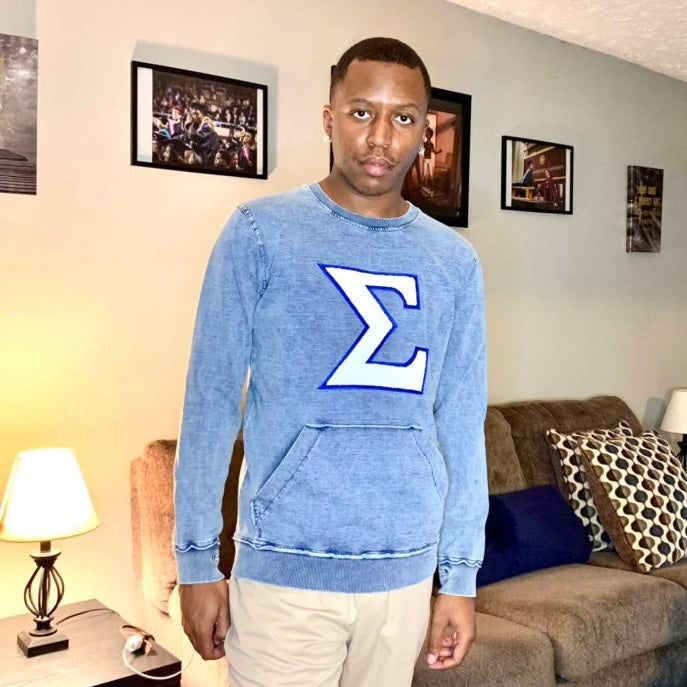 Sigma Denim Chenille Crewneck