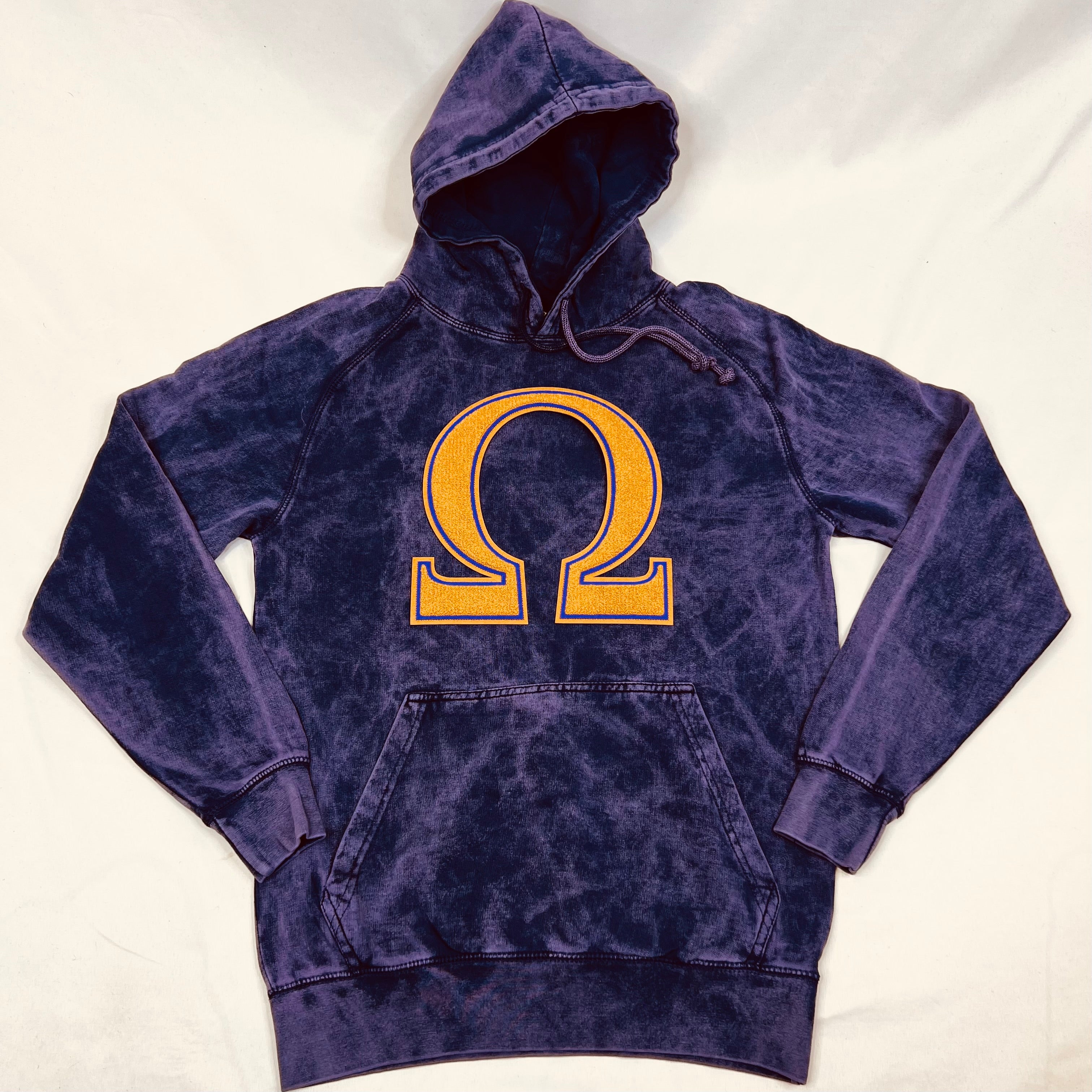 Omega Chenille Ω Purple Acid Wash Hoodie