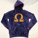 Omega Chenille Ω Purple Acid Wash Hoodie