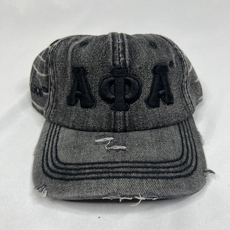 Alpha black on black denim Dad Hat