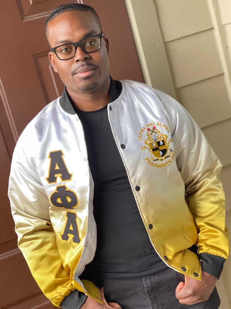 Alpha Phi Alpha Faded Bomber Jacket