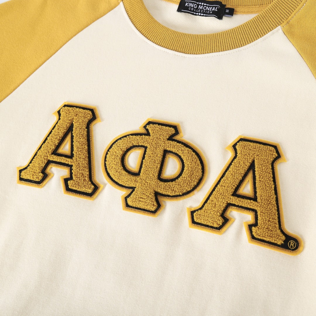 Alpha Neutral/Gold Chenille Pocket Crewneck