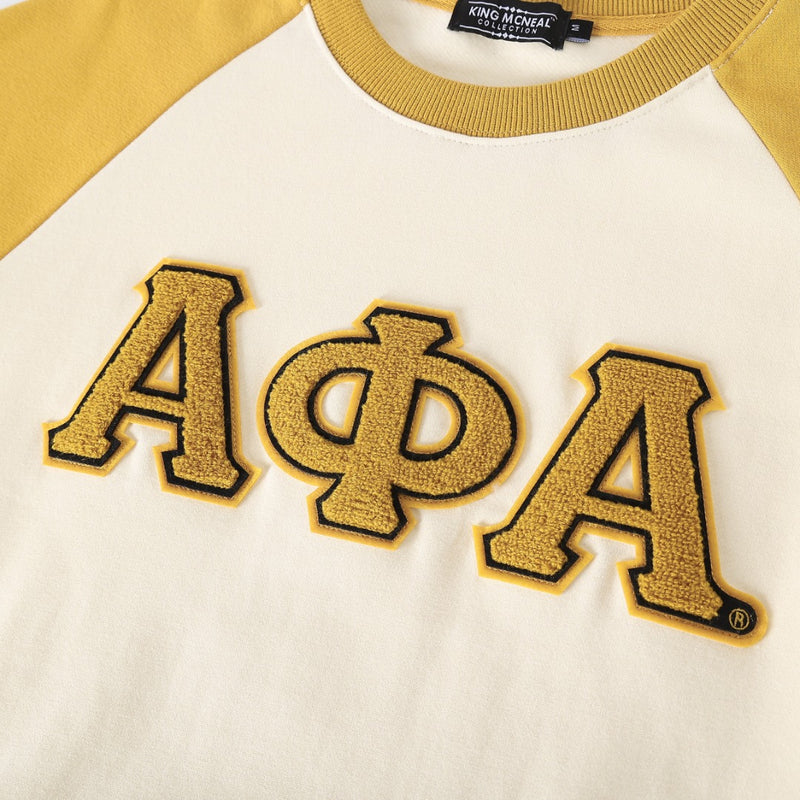 Alpha Neutral/Gold Chenille Pocket Crewneck